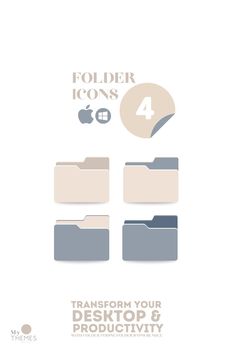 the folder icons are shown in three different colors and sizes, including one for each file