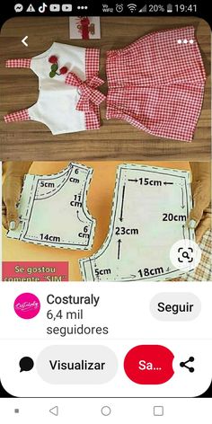 the sewing app is showing how to sew and cut clothes for children's clothing