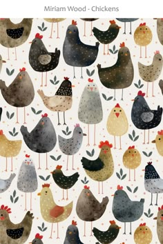 an image of a bunch of chickens on the cover of a book with words written in english