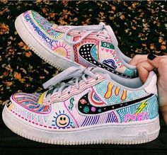 #shoes #goals Painted Shoes Diy, Boty Nike, Skor Sneakers, Haine Diy, Custom Painted Shoes, Custom Shoes Diy, Nike Shoes Air Force, Air Force 1s, Custom Nike Shoes