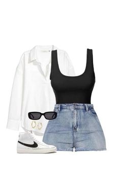 Cute Casual Outfits For Brunch, Spring Break In Mexico Outfits, Fancy Meeting Outfits, Outfits Trending 2023, Outfits W Biker Shorts, Summer Trends Outfits Casual 2023, Casual Grad Party Outfit, Outfit Ideas Theme Park, Cute Outfit Ideas Layout