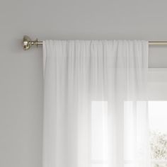 54"x95" Light Filtering Farrah Window Curtain Panel White - Threshold™ : Target White Bedroom Curtains, White Curtains Bedroom, White Linen Curtains, Three Season Porch, Linen Curtain, Clothes Steamer, Bedroom Curtains, White Curtains, Room Remodel