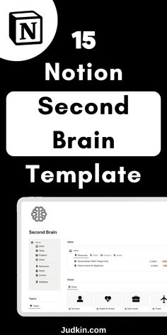 a black and white photo with the words'15 nation second brain template'on it