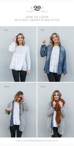 how to layer without sacrificing style, outfit layering ideas, white blouse, chambray shirt, oversized cardigan, Free People, Urban Outfitters, rust colored scarf, fall outfit ideas How To Wear Layers Outfit Ideas, Outfit Layering, Layering Ideas, Fall Workwear, Layering Outfits, Oversized Cardigan, Chambray Shirt, Fall Shirts