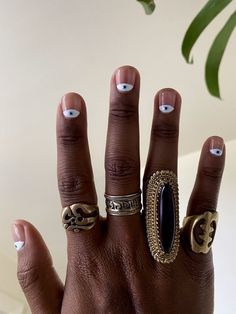 Guys Nail Designs, Guy Nails, Nurse Nails, Man Nails, Mens Manicure, Evil Eye Nails, Minimal Nails Art, Eye Nail Art, Mens Nails