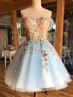 Short Blue Lace Floral Prom Dresses, Short Blue Lace Floral Formal Homecoming Dresses Light Blue Homecoming Dresses, Light Blue Homecoming Dress, Burgundy Homecoming Dress, Floral Homecoming Dresses, Sweetheart Homecoming Dress, Beaded Formal Dress, Floral Prom Dresses, Tulle Homecoming Dress, 파티 드레스