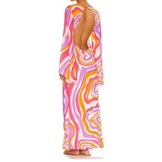 Envisioned In The South Of France And Created In India And Italy, Sundress Embodies International Resort-Style Fashion With A Free, Feminine Spirit. Influenced By Mediterranean Culture, Its Collections Feature Uniquely Handcrafted Looks Where Bold Prints And Patterns Come To Life. Every Piece Is Designed To Embrace A Luxurious Sun-Kissed Look With A Taste Of Simplicity. Pink Abstract Print Maxi Dress For Summer, Pink Maxi Dress With Abstract Print For Summer, Pink Vibrant Print Midi Dress For The Beach, Pink Floral Print Beachwear Midi Dress, Pink Midi Dress With Vibrant Print For Beach, Pink V-neck Dress With Abstract Print, Chic Printed Pink Dresses, Pink Printed Maxi Dress For Party, Pink Fitted Beachwear Dress