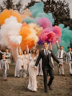 Wedding Smoke Powder for Your Grand Exit Wedding Send Off, Wedding Exits, Wedding Picture Poses, Rock My Wedding, Future Wedding Plans, Cute Wedding Ideas, Wedding Goals, Outdoor Wedding Ceremony, Popular Wedding