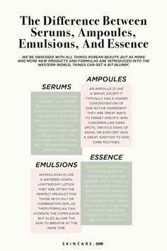 Do you know the difference between all staple K-Beauty products? Between serums, ampoules, emulsions and essence- it can be confusing to understand which product does what for your skin. Luckily, we here at Skincare.com did our research and are here to explain the difference between each of these skin care gems. Editorial Make-up, Skin Care Routine 40s, Glow Skin, Moisturizing Body Wash, K Beauty, Skin Care Regimen, Facial Skin, Beautiful Skin