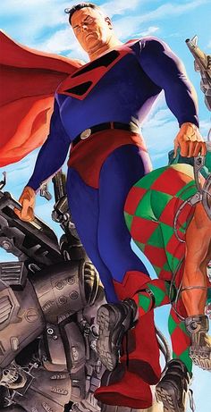 an image of a comic book cover with superman and joker on the cover, as well as two other characters