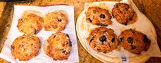 some cookies are sitting on top of a paper towel next to an electric blender