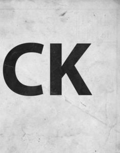 a black and white photo with the letter ck on it