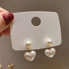 Asymmetrical Earrings, Geometric Studs, Heart Shaped Earrings, Hair Spray, Heart Drop Earrings, Jewelry Lookbook, Pearl Earrings Dangle, Girly Jewelry, Fine Earrings