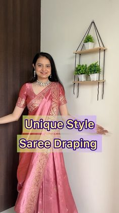 Unique style saree draping 😍 Share with your loved ones ❤️ . . . #sareehacks #sareedrapingstyle #sareedrapingtutorials #restylesaree… | Instagram Saree Draping Lehenga Style, Stylish Saree Draping Style, How To Drape Saree In Different Styles, How To Wear Saree As Lehenga, Sari Wearing Style, Saree Drapping Style Modern, Saree Lehenga Style Draping, Different Saree Draping Styles Indian, Saree In Lehenga Style