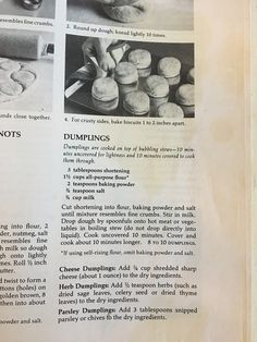 an old recipe book with instructions on how to bake muffins