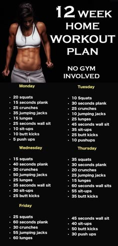 Weight Loose Tips - 12 week home workout plan. 8 Week Workout Plan, Home Workout Plan, Motivasi Diet, No Gym, Weekly Workout Plans, Body Workout Plan, Weight Workout Plan