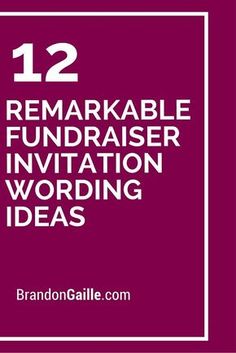 the text reads 12 remarkable fundraisers for an in - house wording idea, and is