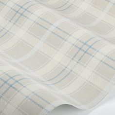 a white and blue checkered fabric