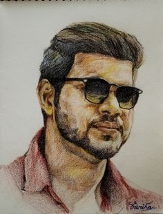 a drawing of a man wearing sunglasses