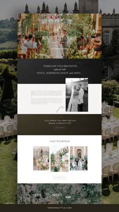 Mockup of modern website for luxury wedding planner Wedding Web Design Inspiration, Wedding Planner Portfolio, Wedding Page Design, Event Planning Website Design, Church Website Design Inspiration, Wedding Venue Website, Event Page Design