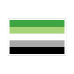 a green and black striped sticker on a white background