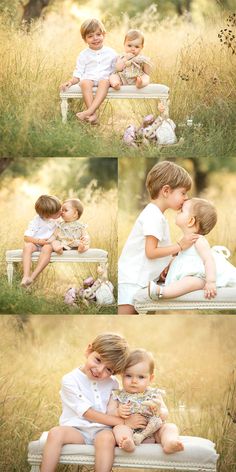 a couple of people that are holding a baby in their arms and posing for pictures