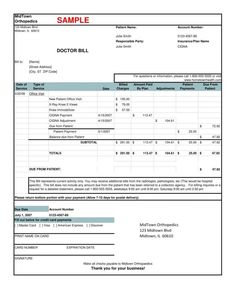 an invoice form for doctors to use