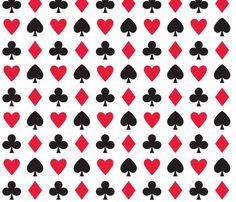 playing cards with hearts and spades are arranged in rows on a white background,