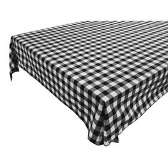 a black and white checkered tablecloth on a white background with clippings