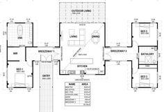 the floor plan for a home with three bedroom and two bathrooms, including an office area