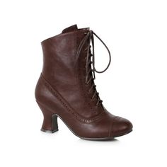 Woman Victorian Woman's 2.5inch Heeled Bootie in Brown will compliment any attire. 2.5-inch hard heel-toe patent leather and 12 accent buttons along the side. The elegant brown bootie can be worn with costumes such as a Victorian damsel, Halloween witch, or a fairy tale princess. The option is endless! Size: 7.  Gender: female.  Age Group: adult. Sarah Brown, Victorian Boots, Alternative Shoes, Ellie Shoes, Costume Shoes, Steampunk Costume, Faux Leather Heels, 5 Inch Heels, Party City