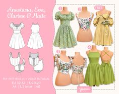 the instructions for how to make an anatassia top and skirt