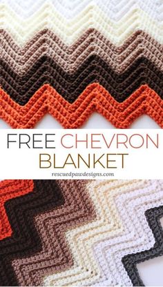 the chevron blanket is made with yarn and crochet