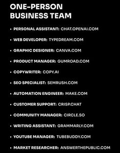 one - person business team list