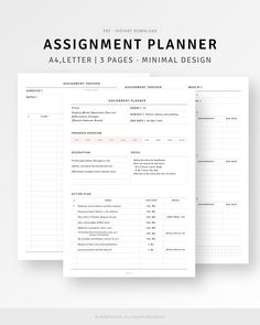 the assignment planner is shown in white