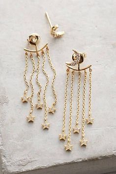 Front Back Earrings, Moon And Star Earrings, Pretty Princess, 가을 패션, Moon Earrings, Bohemian Chic