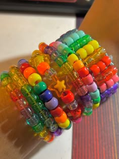 Weird Core Bracelets, Kandi Gecko, Kandi Accessories, Kandi Aesthetic, Rainbow Kandi, Kandi Beads