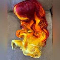 Cosplay Multicolored Wig Beautiful Vibrant Colors Smoke Free Home Brand New Unique Wig Colors, Wig Colors, Ombre Color, Wig Hairstyles, Womens Hairstyles, Wigs, Hair Color, Stuff To Buy, Vibrant Colors