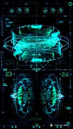 an image of some sort of futuristic object in the dark blue space with numbers and symbols all around it