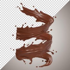 chocolate splashing on top of each other