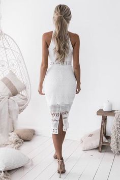 Rivers Midi Dress - White | JAUS Midi Lace Dress, Sisters The Label, White Lace Midi Dress, Scarlett Dresses, Chic Skirts, Lace Set, White Midi, Shower Dresses, Popular Dresses