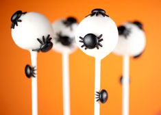 halloween cake pops with black and white frosting