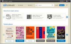 an image of a web page with books on it