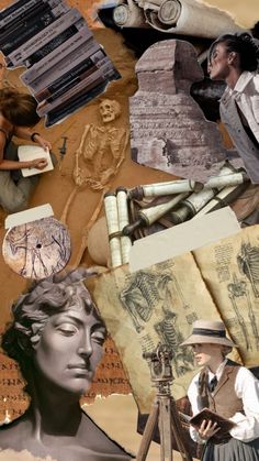 collage of various images with people and objects