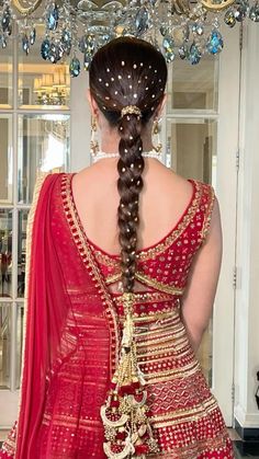 Punjabi Bridal Look, Punjabi Hairstyles, Bridal Braid, Hairstyles For Indian Wedding, Bridal Hairstyles With Braids, Bridal Braids, Ponytail Hairstyles Easy, Punjabi Bride, She Is Fierce