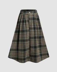 Details: Long plaid skirt with high-waist designSkirt Length: LongMaterials:95% Polyester + 5% Spandex Long Plaid Skirt, Design Skirt, Skirt Heels, Plaid Skirt, Knit Midi, Knit Midi Dress, Plaid Skirts, Modest Outfits, Trending Now