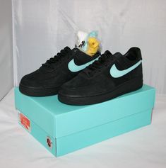 NIKE x TIFFANY & CO. UNISEX AIR FORCE 1 1837 SNEAKERS SHOES RARE FIND SIZE: W9 / M7.5 STYLE: DZ1382 001 NEW IN BOX ITEM IS FROM A SMOKE FREE HOME :)  THANKS FOR LOOKING AT ANOTHER FAB FIND!!! LIVE LIFE FAB Nike Custom Shoes Air Force, Tiffany Shoes, Nike Air Force Men, Custom Sneakers Nike, Rare Jordans, Air Force 1 Shoes, Nike Air Force One, Athletic Shoes Nike, Custom Nike Shoes