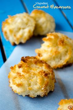 some biscuits are sitting on a blue table