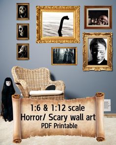 an image of a poster for horror / scary wall art printable on the wall