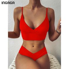 Solid Color Bikinis, Swimwear Collection, Look Fashion, Women Swimsuits